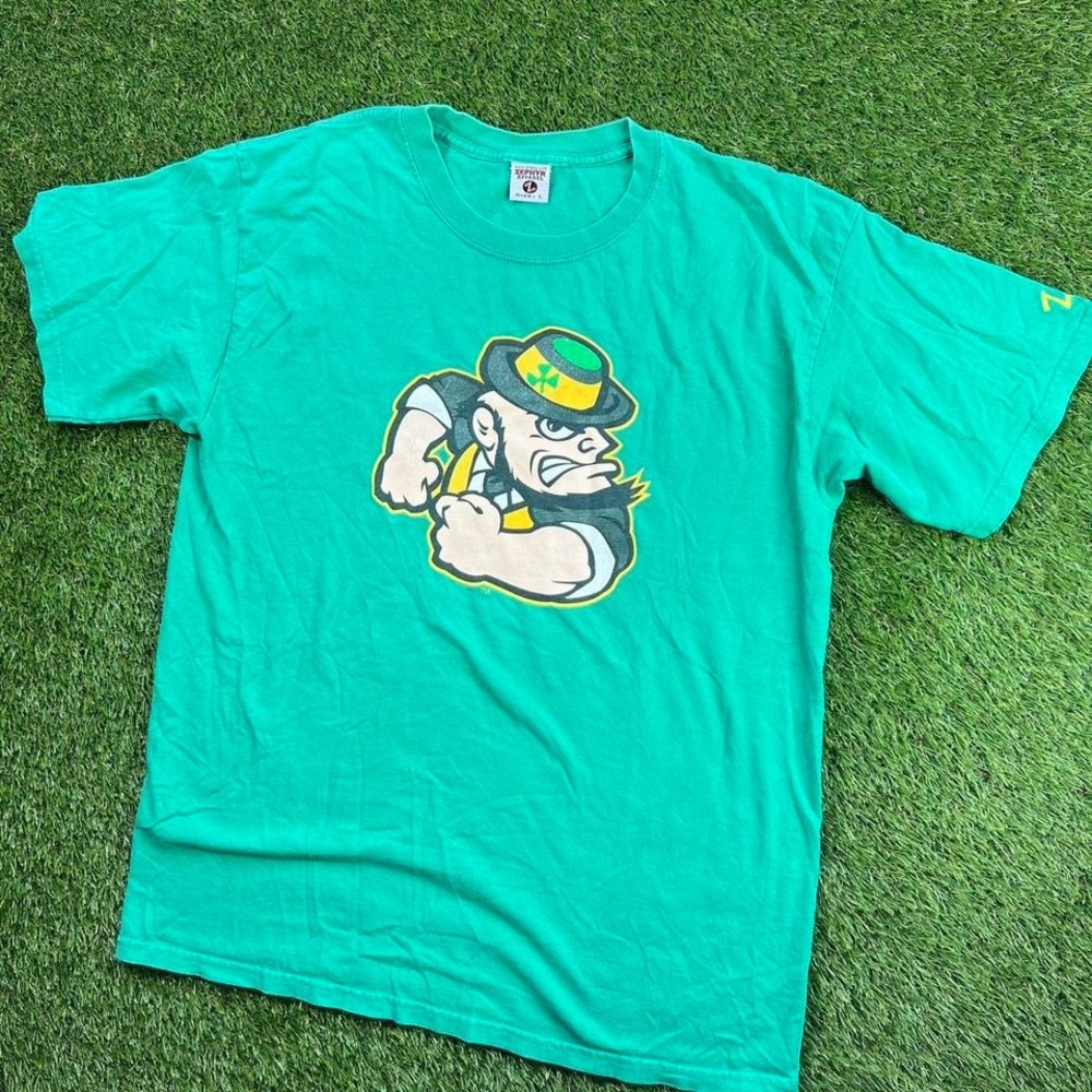 Notre Dame Fighting Irish Leprechaun Graphic T Shirt Green NCAA Zephyr Size L